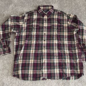 Polo by Ralph Lauren Woodsman Model Scottish Tartan plaid check LS work shirt XL